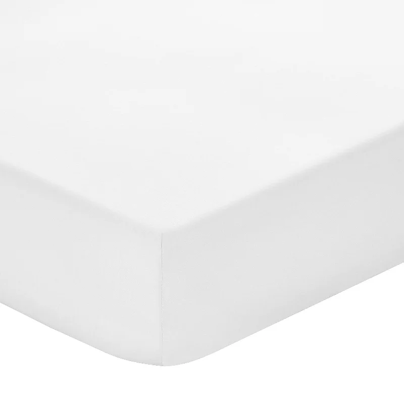 200 Thread Count 100% Cotton Percale Fitted Sheet - White