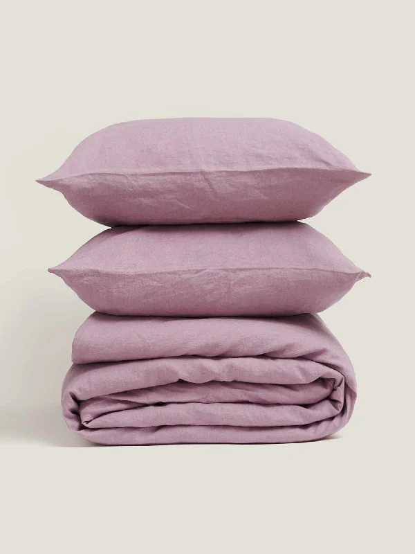 Super Sale 100% Linen Duvet Set in Violet