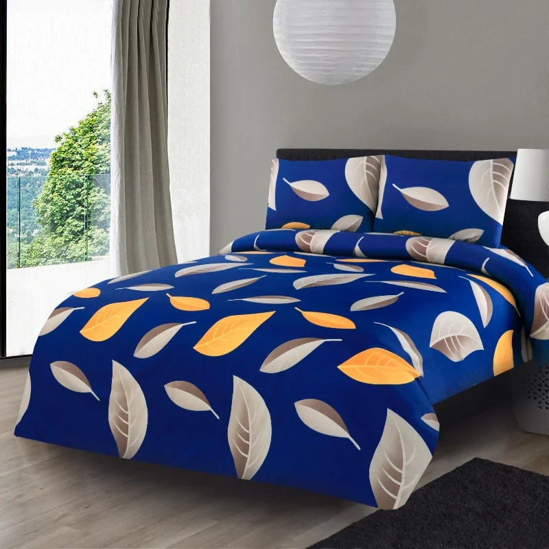 3 PCs Double Bed Sheet (5376)-Blue Oasis