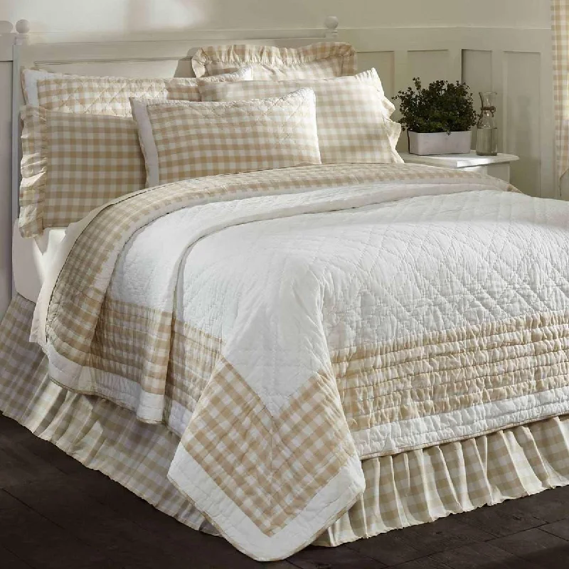 Act Fast Annie Buffalo Tan Check King Quilt 105Wx95L VHC Brands