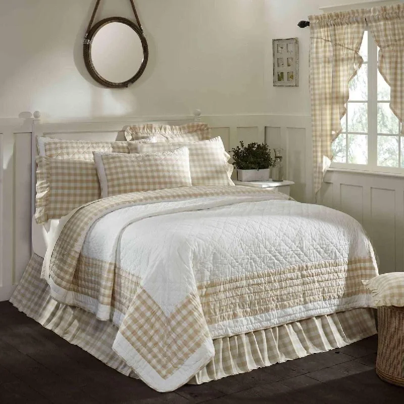 Can't Miss Annie Buffalo Tan Check Twin Quilt 68Wx86L VHC Brands