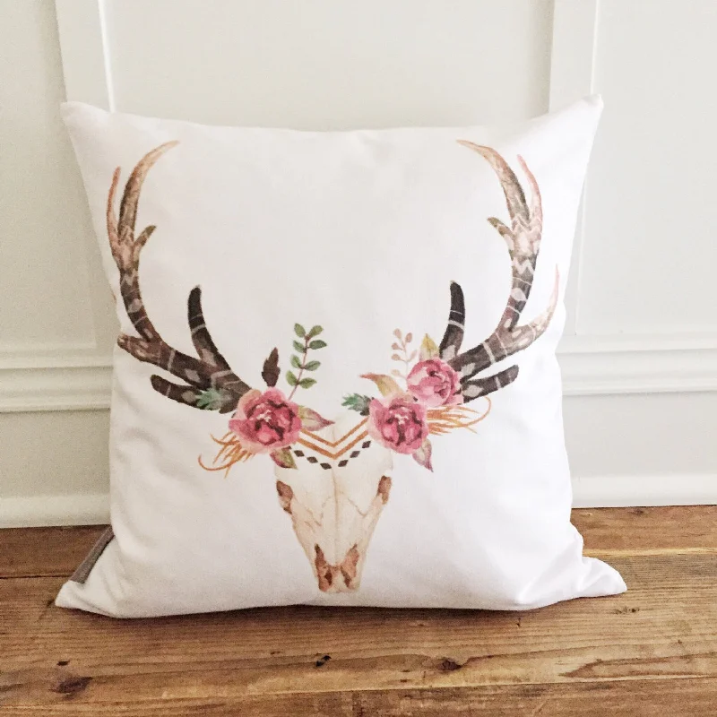 Aztec Deer Pillow Cover (Floral)