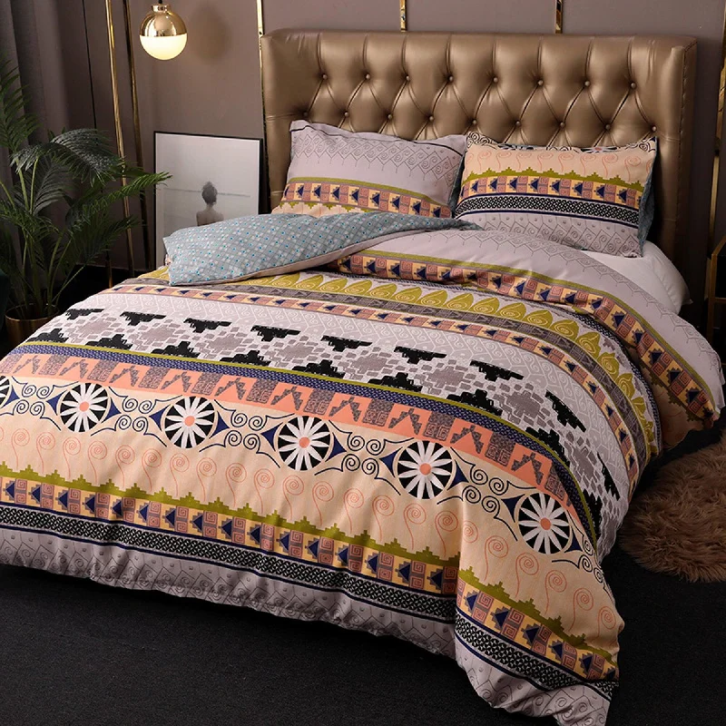 Bohemian Duvet Cover Set Boho Bedding, Hippie Dorm Bedding with Pillowcase