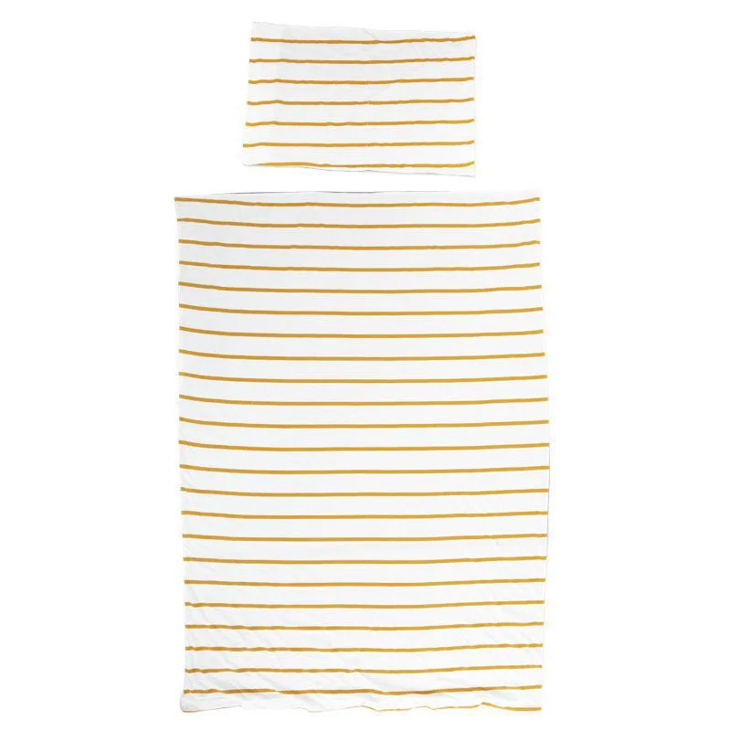 Childhome Duvet Cover + Pillowcover Jersey Ochre Stripes