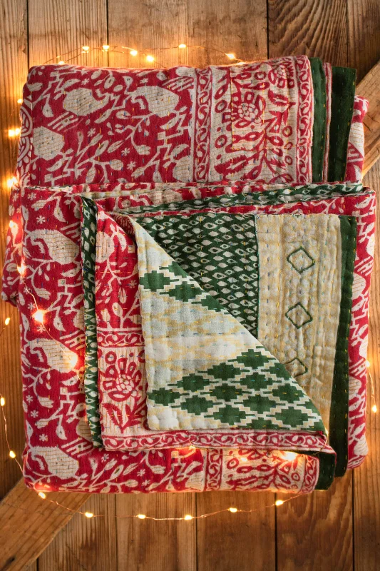 Cozy No. 4 Kantha Large Holiday Throw