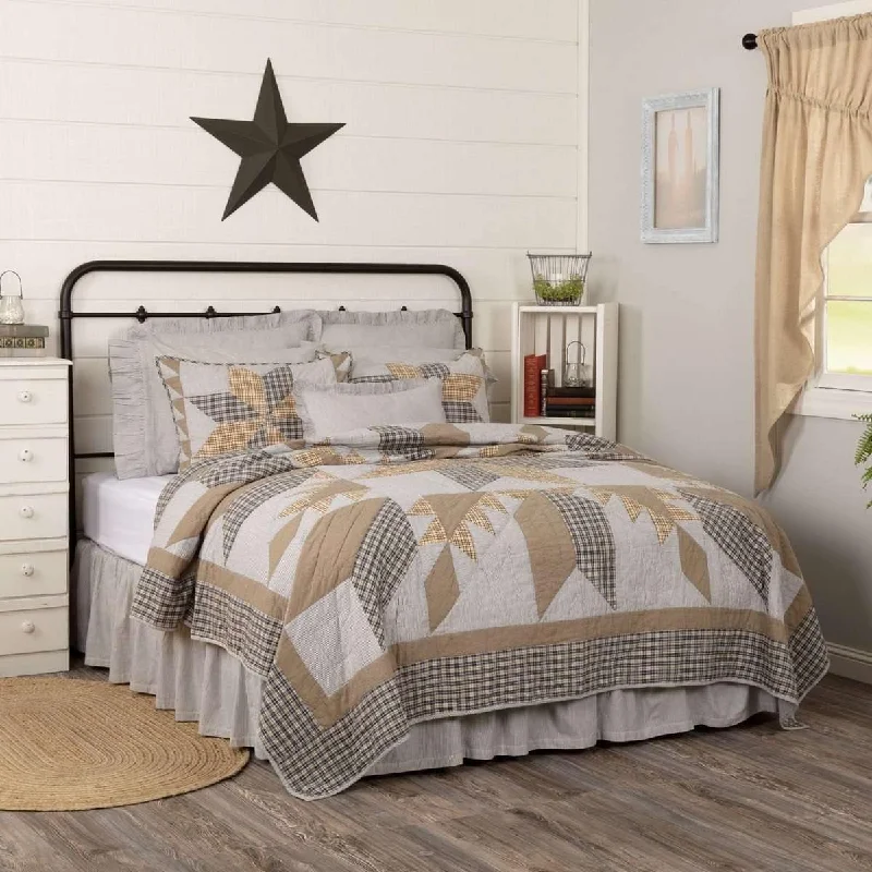Fantastic Offers Dakota Star Farmhouse Blue California King Quilt 130Wx115L VHC Brands Fantastic Offers Dakota Star Farmhouse Blue California King Quilt 130Wx115L VHC Brands