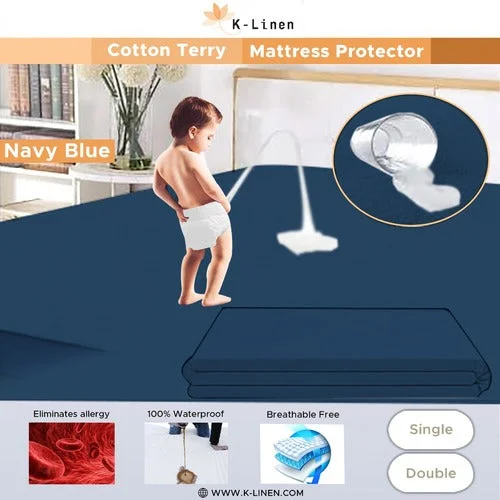 Water Proof Mattress Protector - Navy Blue