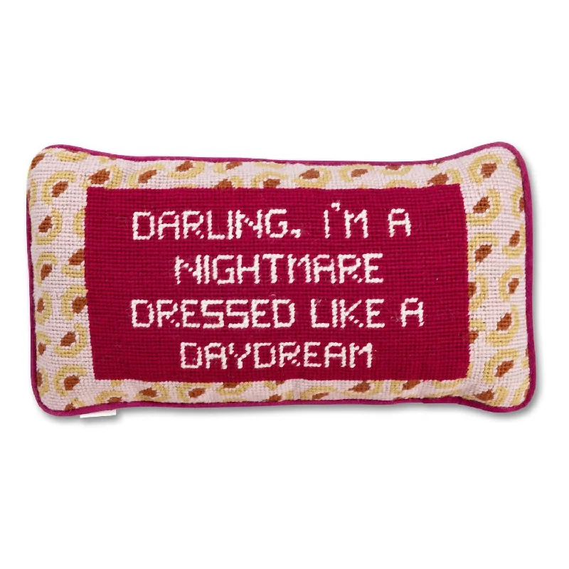 Dressed Like A Daydream Needlepoint Pillow In Pink