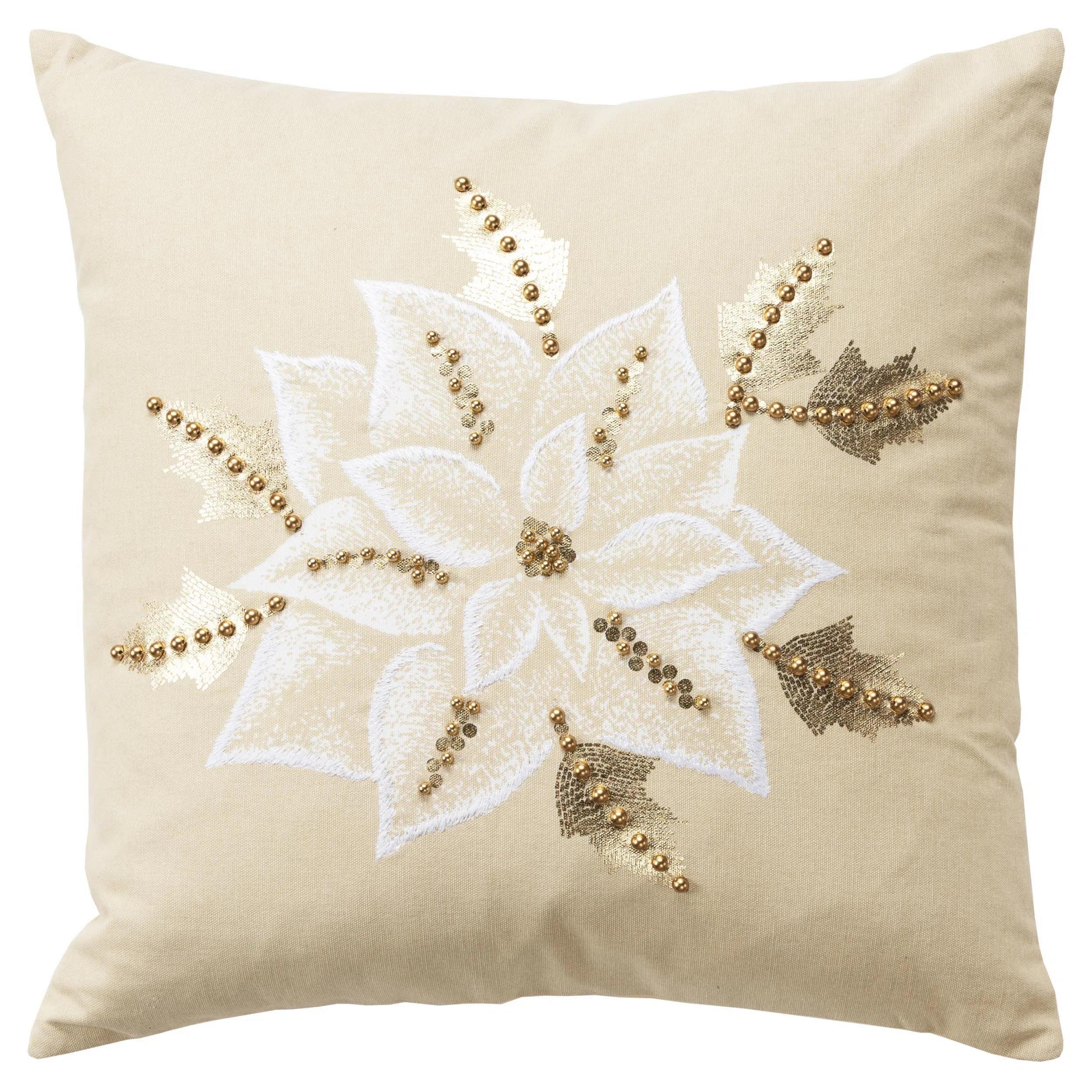 Emily Embroided Floral Decorative Pillows For Bed