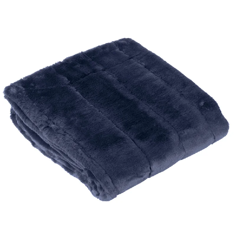 Empress Faux Fur Throw Navy