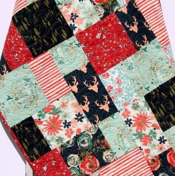 Discount Deals Floral Baby Quilt, Woodland Red Navy Blue, Deer Baby Girl Bedding, Modern Nursery Crib Blanket Discount Deals Floral Baby Quilt, Woodland Red Navy Blue, Deer Baby Girl Bedding, Modern Nursery Crib Blanket
