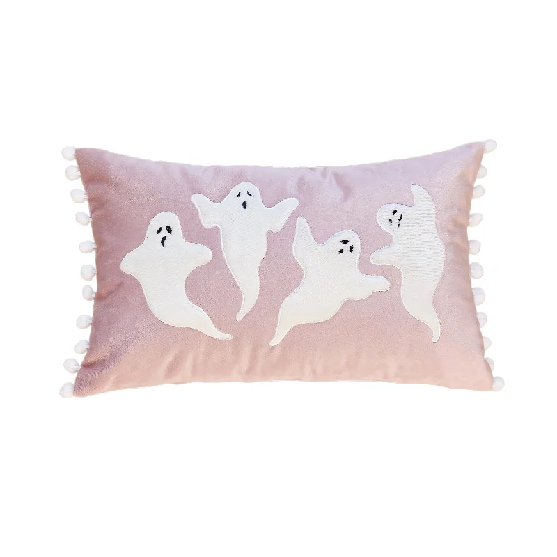 Ghosts Pink Lumbar Pillow