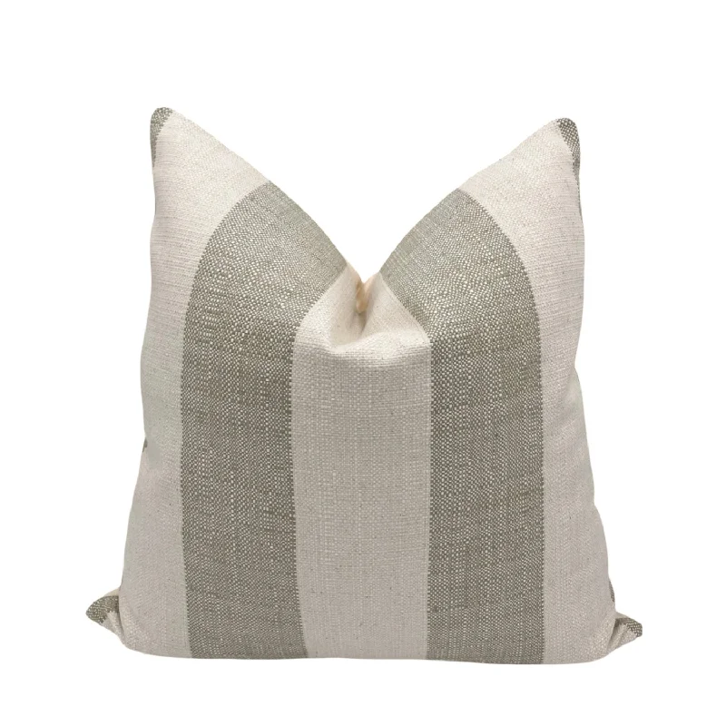 Green stripe tweed Pillow Cover