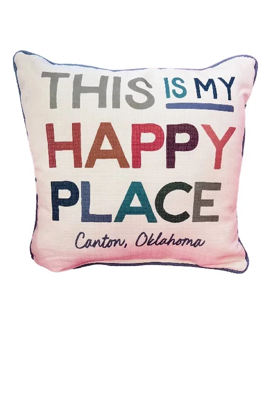 Happy Place Canton Ok Pillow In Off White