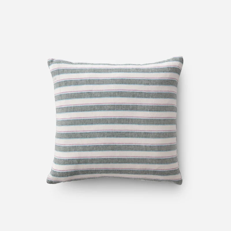 Market Stripe Linen Throw Pillow