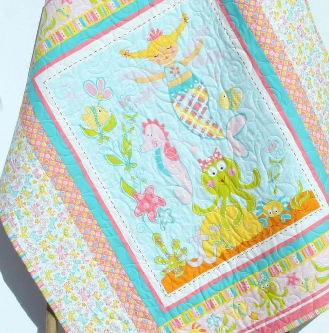 Limited Availability Mermaid Quilt, Baby Bedding, Nursery Decor Baby Girl Blanket, Ocean Sea Nautical Limited Availability Mermaid Quilt, Baby Bedding, Nursery Decor Baby Girl Blanket, Ocean Sea Nautical