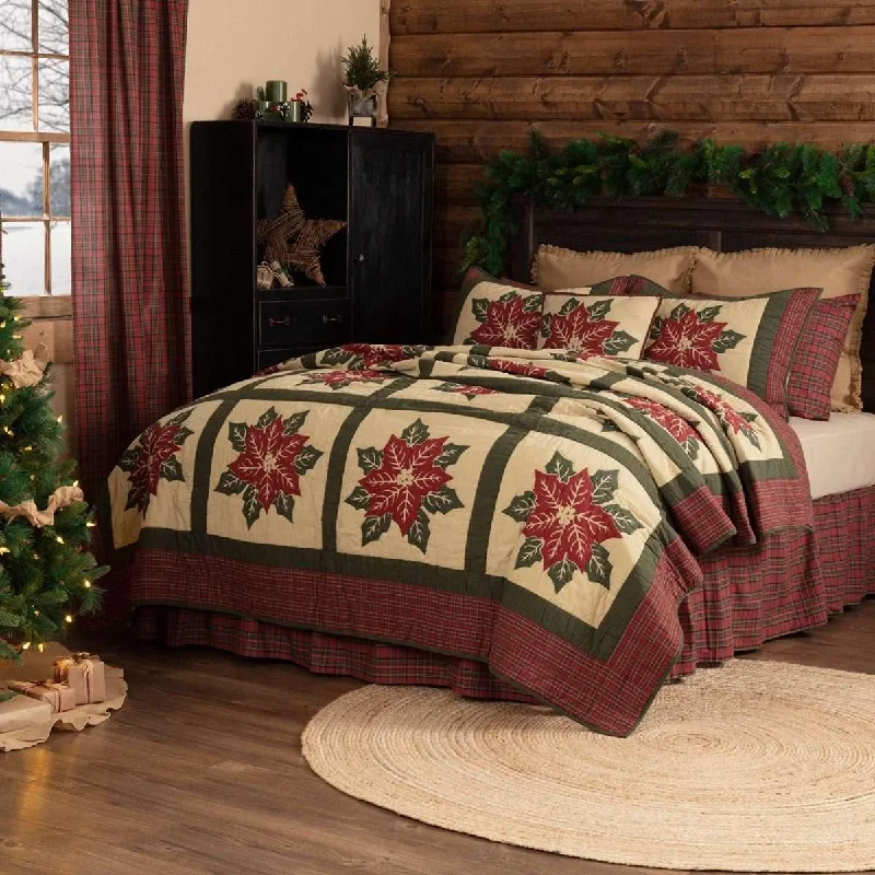 Snag The Best Bargains Before They're Over National Quilt Museum Poinsettia Block King Quilt 105Wx95L VHC Brands Snag The Best Bargains Before They're Over National Quilt Museum Poinsettia Block King Quilt 105Wx95L VHC Brands