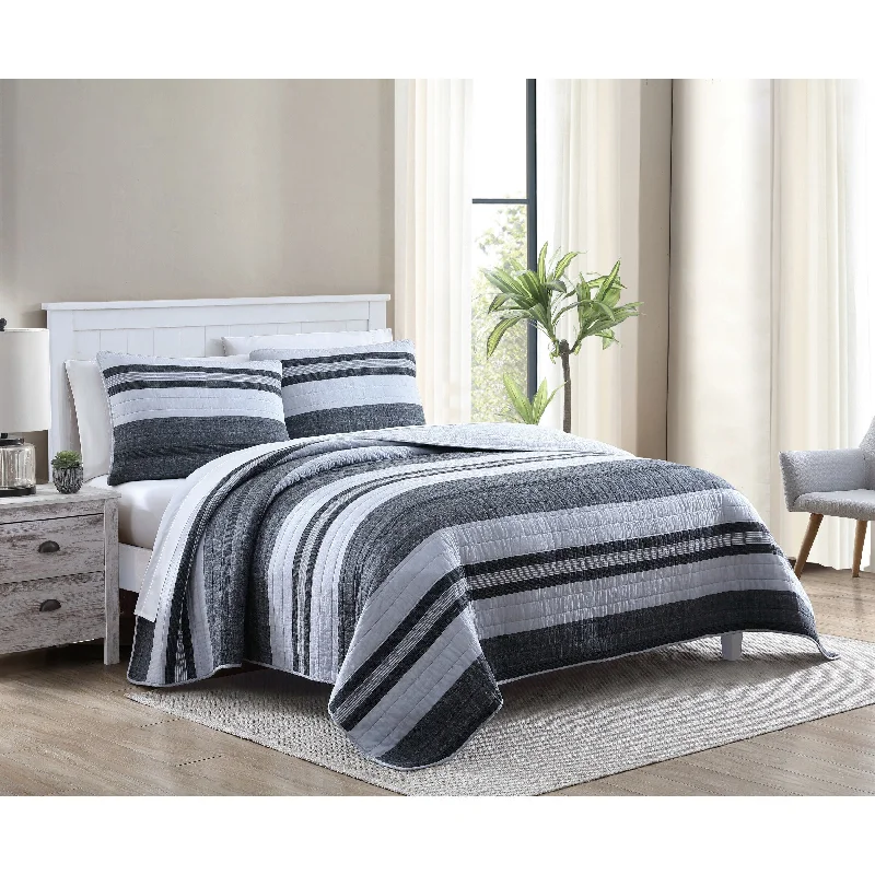 Nautica Ardmoore Grey Full/Queen Quilt Sham Set