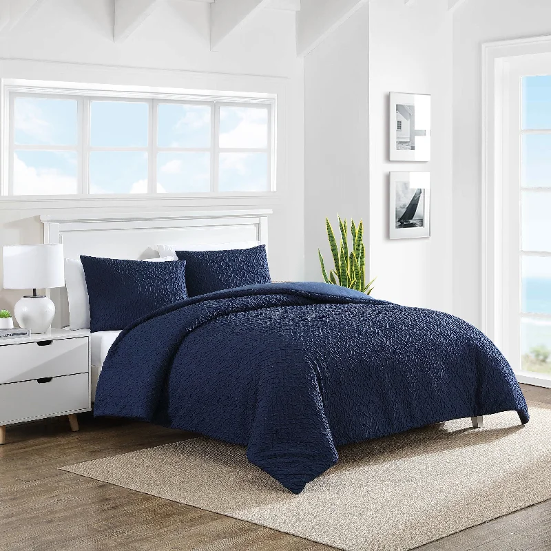 Nautica Point Harbor Navy Twin Reversible Comforter & Sham Set