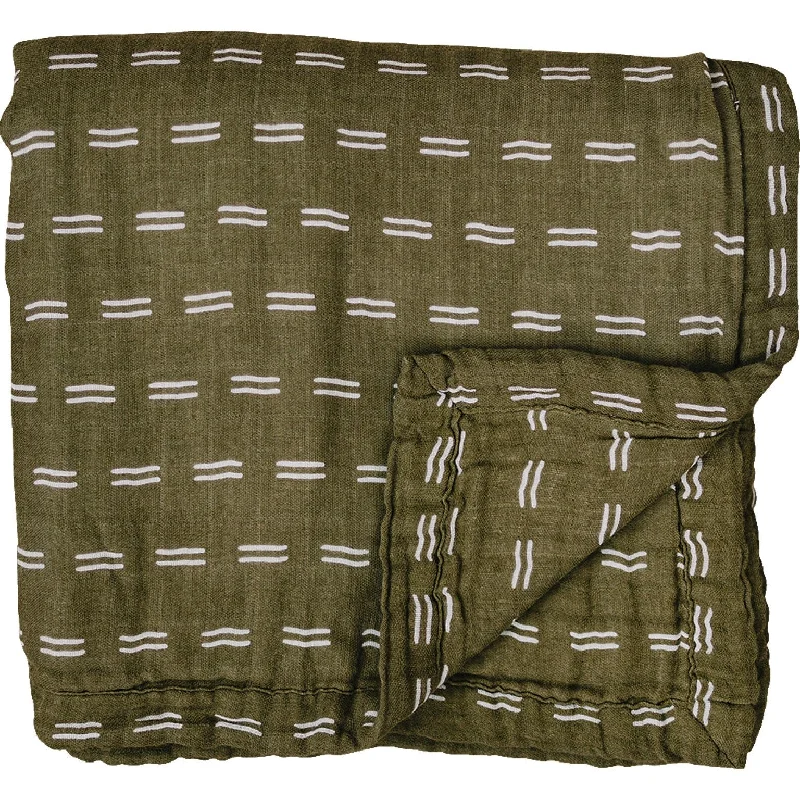 Olive Strokes Muslin Quilt