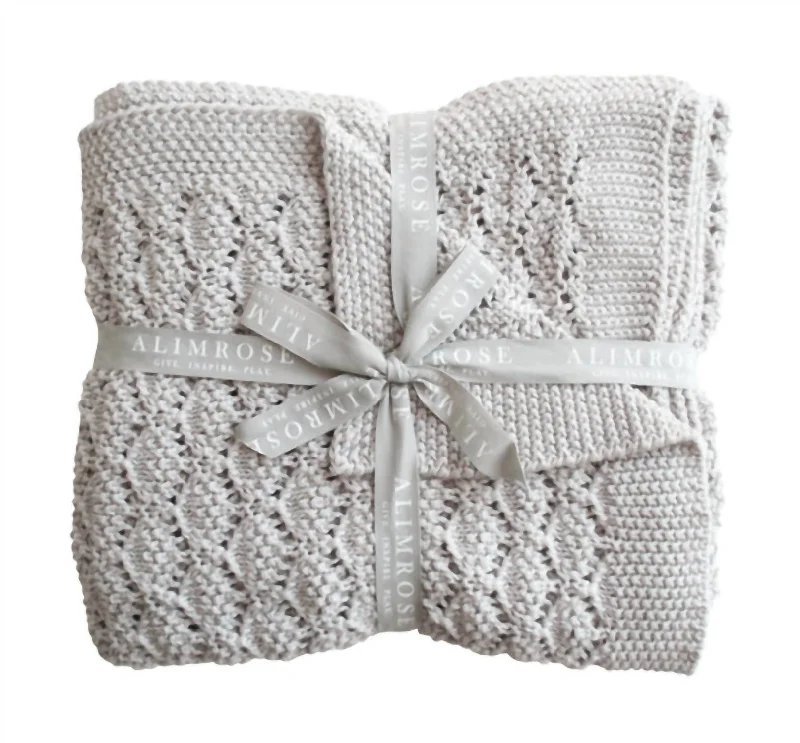 Organic Heritage Knit Baby Blanket In Cloud