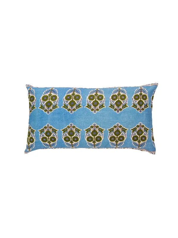 Parakeets Blue/Green Lumbar Pillow Cover