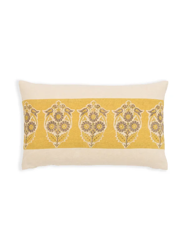 Parakeets Yellow Petit Lumbar Pillow