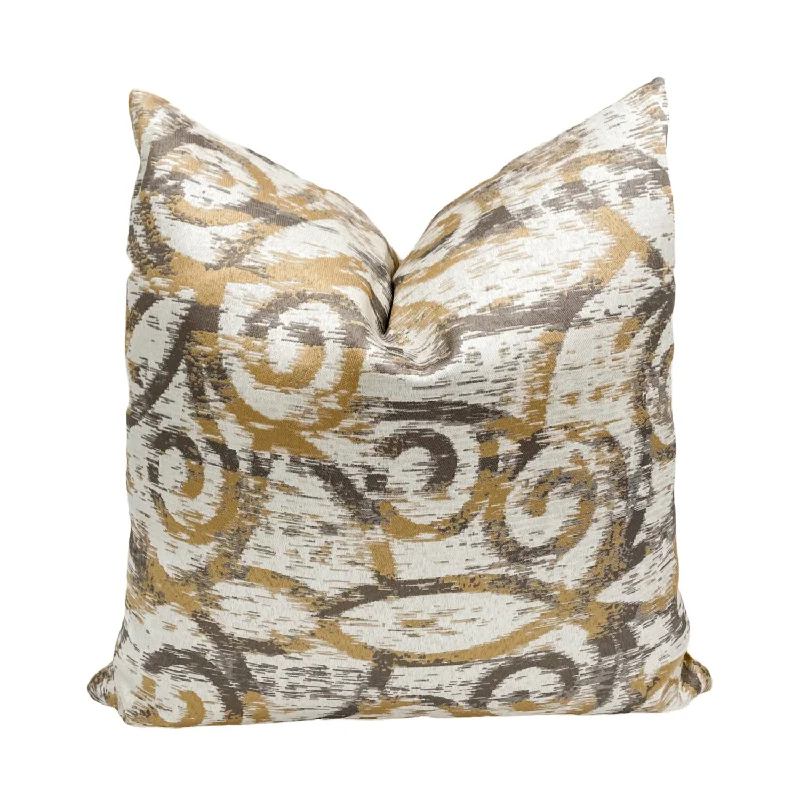 Gold Abstract print Pillow Cover