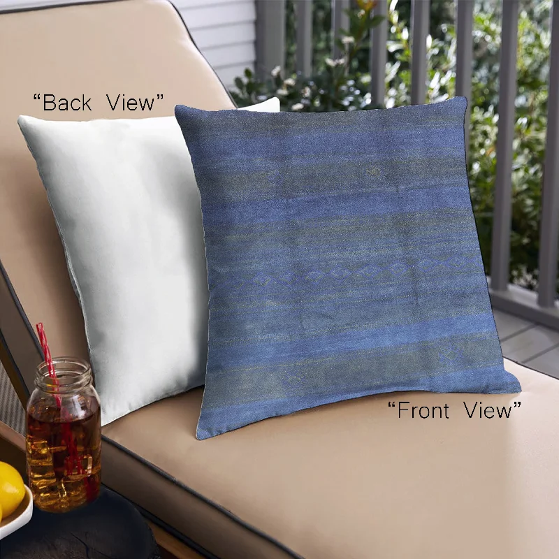 Mid-Century Modern Urban Indoor Outdoor Square Blue Throw Pillow, 18 inch by 18 inch, pwurb1236