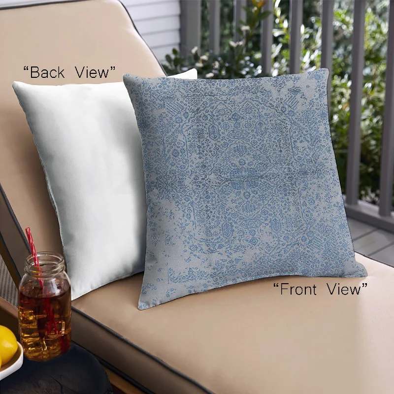 Mid-Century Modern Urban Indoor Outdoor Square Blue Throw Pillow, 18 inch by 18 inch, pwurb1460