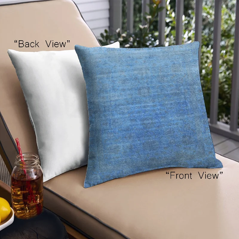 Mid-Century Modern Urban Indoor Outdoor Square Blue Throw Pillow, 18 inch by 18 inch, pwurb1481