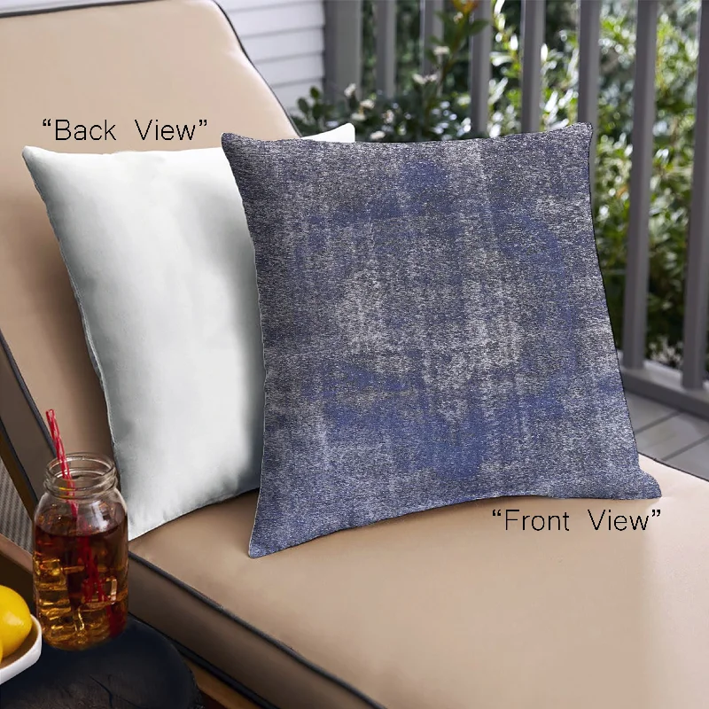 Mid-Century Modern Urban Indoor Outdoor Square Blue Throw Pillow, 18 inch by 18 inch, pwurb1898