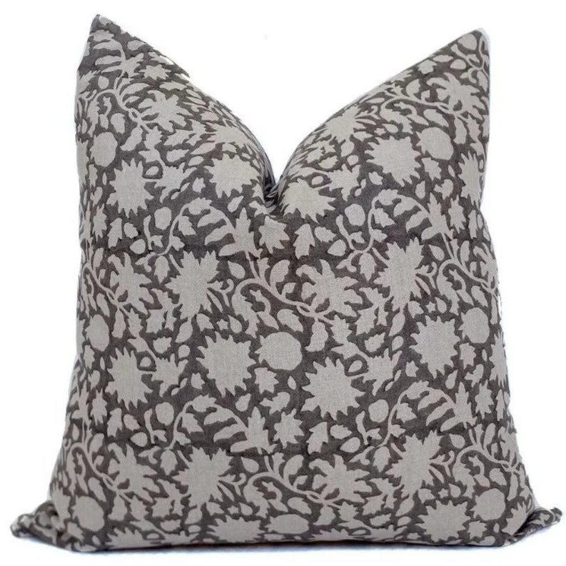 Savannah Grey Floral Pillow Cover