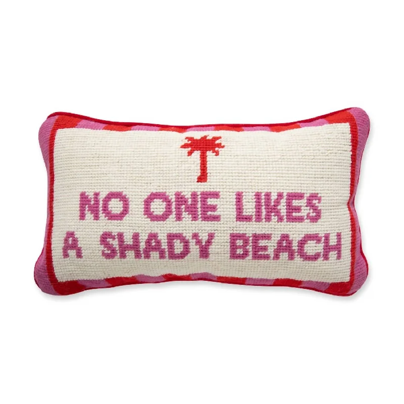 Shady Beach Needlepoint Pillow In Poppy