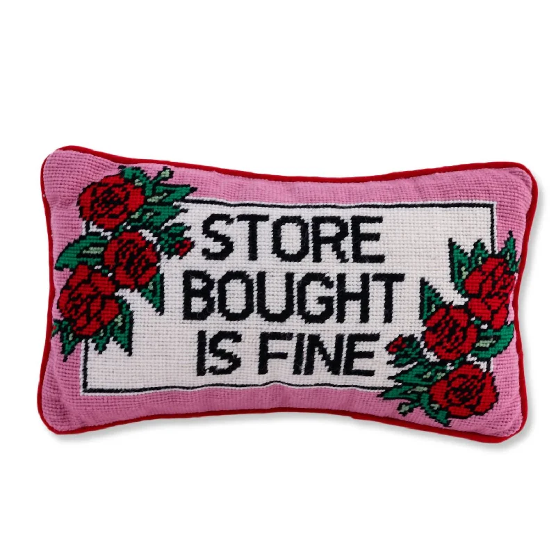 Store Bought Is Fine Needlepoint Pillow In Red