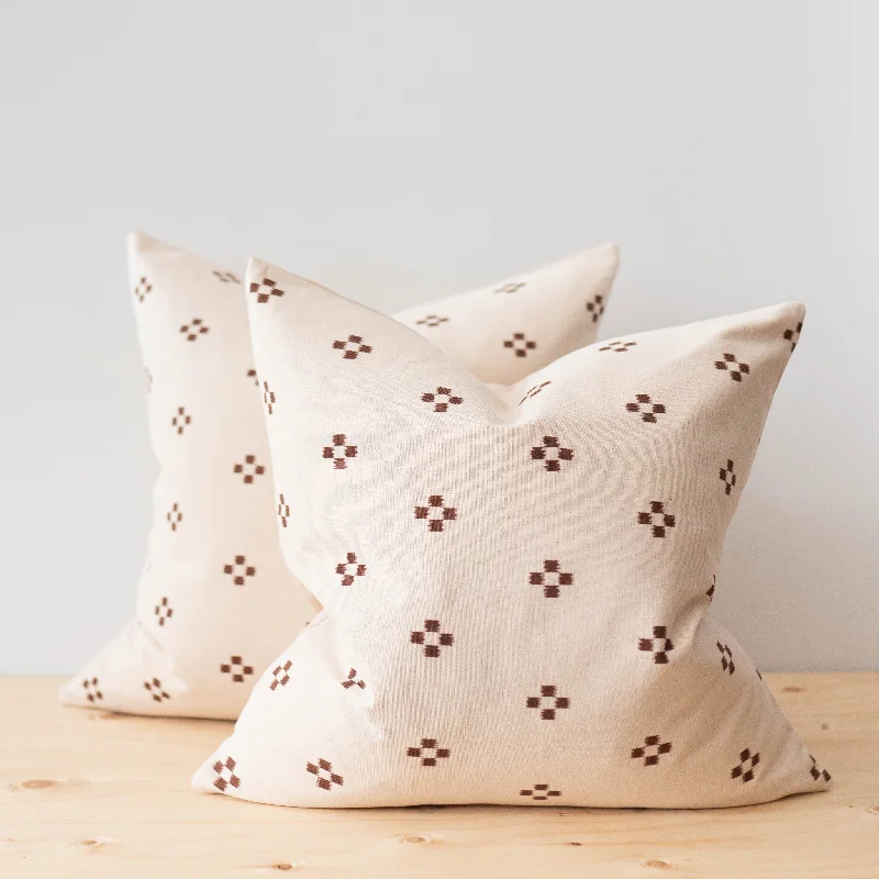 Terracotta Thai Woven Dots Pillow Cover