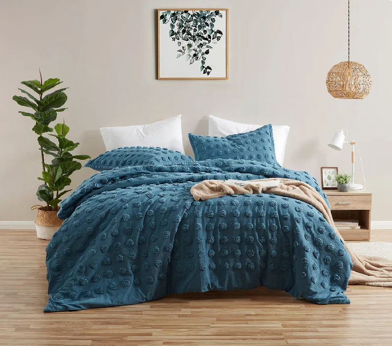 Tufted Big Dot Jacquard Duvet Cover Set