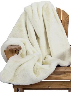 Weekend Flash Sale Yacht Furs Luxury Weatherproof Blanket/White Mink