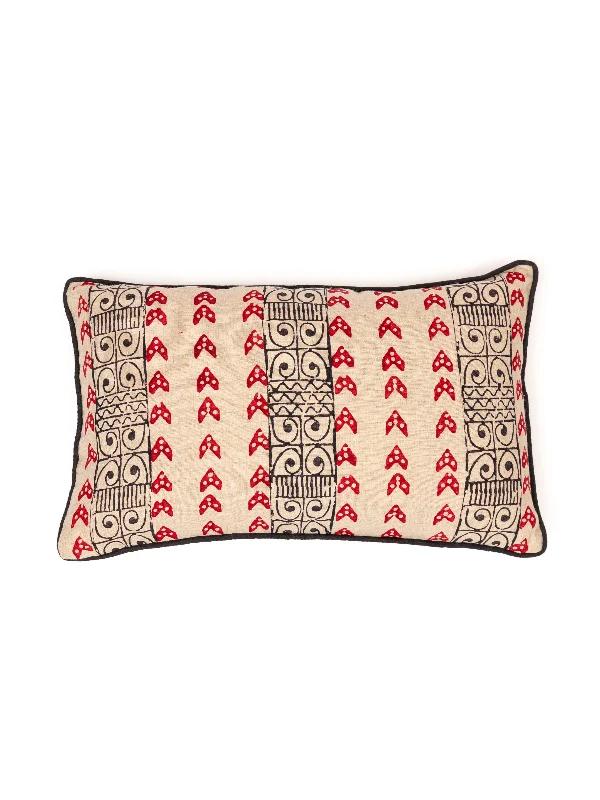 Zambia Charcoal/Cinnabar Petit Lumbar Pillow Cover